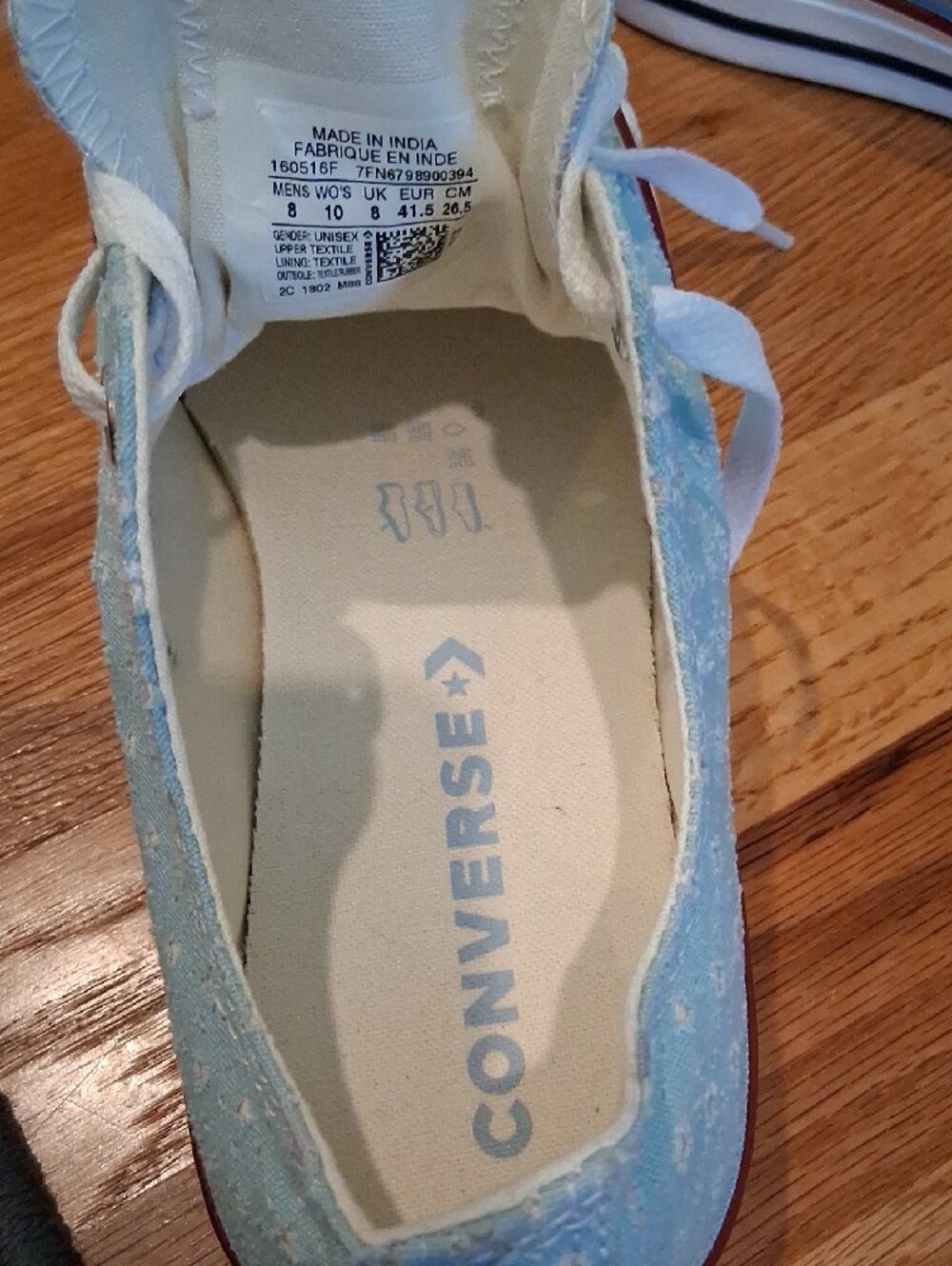 Converse Light Blue Polka Dot / Mini Stars Canvas Sneakers Women's 10 - Picture 9 of 11